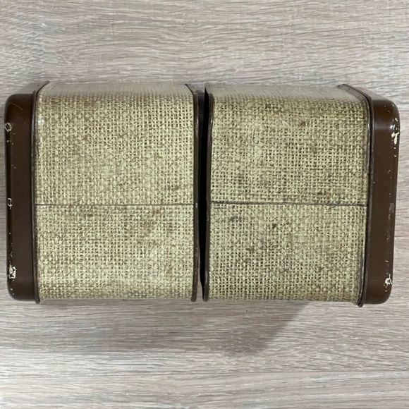 Vintage Tin Canisters Chein Co Brown Retro Kitchen TEA & COFFEE CANISTERS - Picture 7 of 9